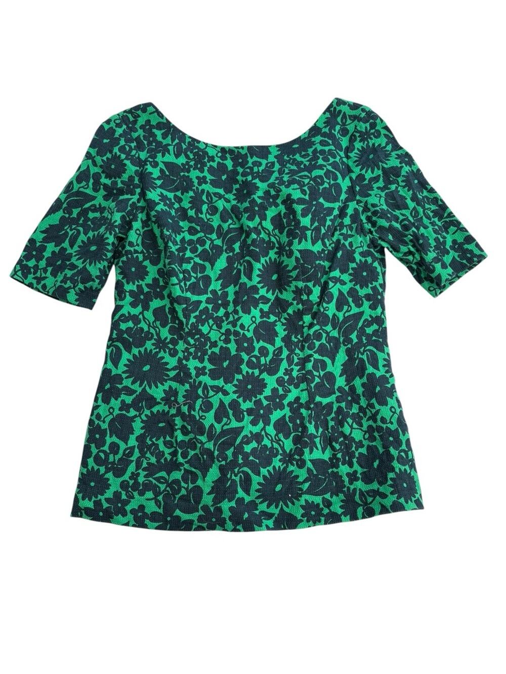 Boden size 10 Green Floral Scoop Neck Women's Top jacquard low back